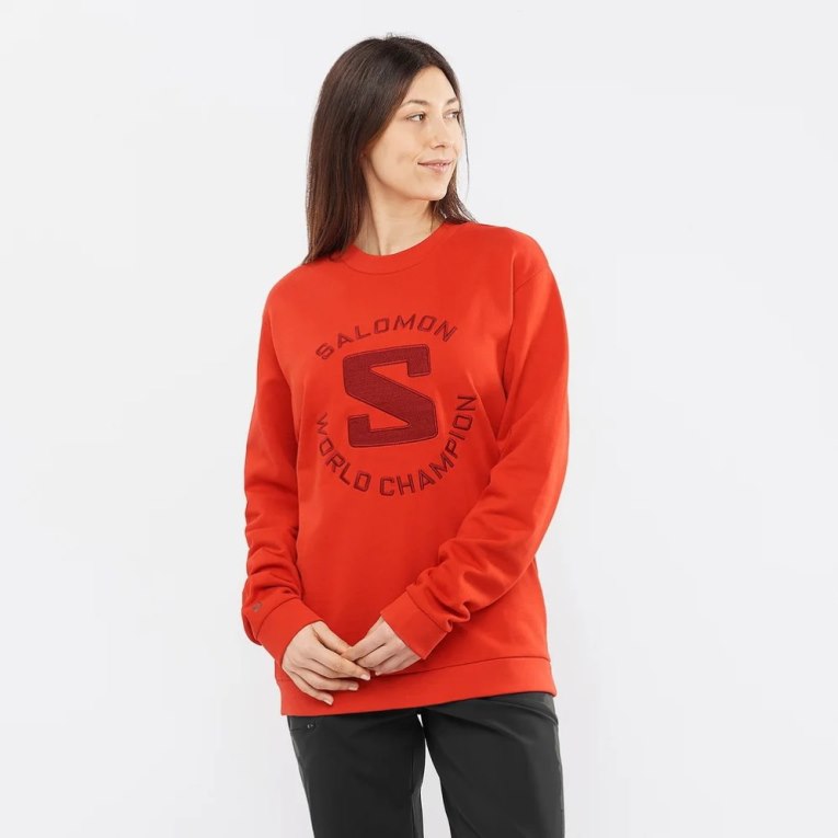 Orange Salomon Outlife Logo Summer Women\'s Sweatshirt | PH 25036G